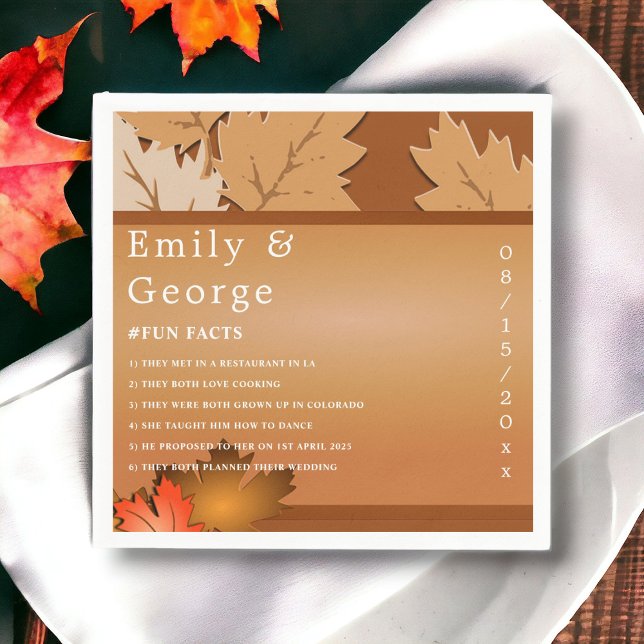 Guardanapo De Papel Casamento Floral Do Outono Russo Elegante (Criador carregado)