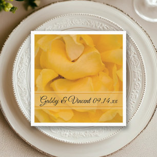 Guardanapo De Papel Casamento floral do rosa amarelo