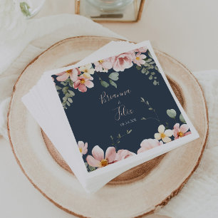 Guardanapo De Papel Casamento Floral do Rosa de Jardim Eucalyptus