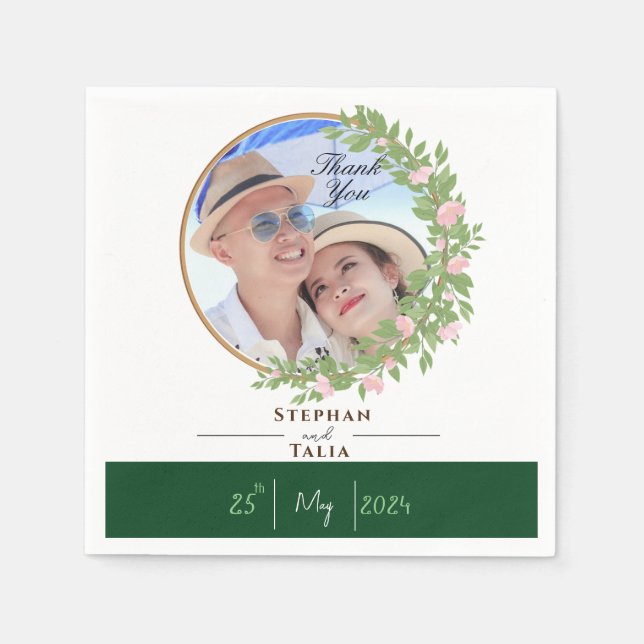 Guardanapo De Papel Casamento Floral Elegância Encantado (Frente)