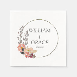 Guardanapo De Papel Casamento Floral Elegante