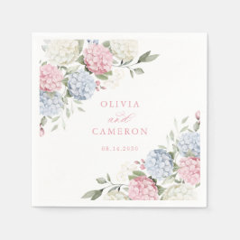 Guardanapo De Papel Casamento Floral Elegante Hortênsia Azul Empoeirad