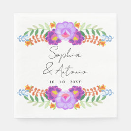 Guardanapo De Papel Casamento Floral Fiesta Mexicano Vibrante