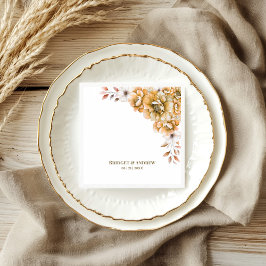 Guardanapo De Papel Casamento Floral Laranja