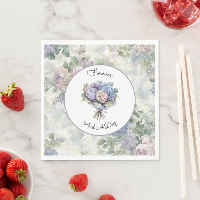 Guardanapo De Papel Casamento Floral Lavanda Roxo Romântico (Insitu)