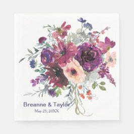 Guardanapo De Papel Casamento Floral Moderno de Jardim