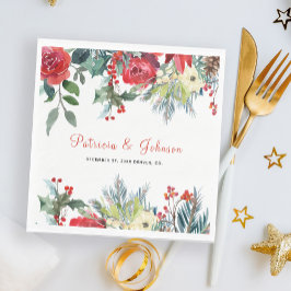 Guardanapo De Papel Casamento floral moderno de Natal russo elegante