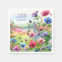 Guardanapo De Papel Casamento Floral Personalizado