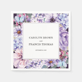 Guardanapo De Papel Casamento Floral Personalizado Por Aquarela