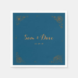 Guardanapo De Papel Casamento Floral Personalizável Napkins