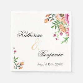Guardanapo De Papel Casamento Floral Pêssego