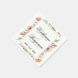 Guardanapo De Papel Casamento Floral Pêssego