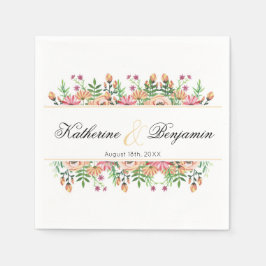 Guardanapo De Papel Casamento Floral Pêssego