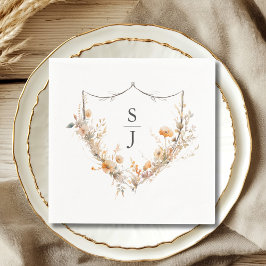 Guardanapo De Papel Casamento Floral Pêssego Flor Silvestre