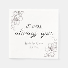 Guardanapo De Papel Casamento Floral Preto e Branco