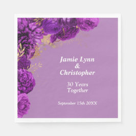 Guardanapo De Papel Casamento Floral Purple Anniversário Napkins