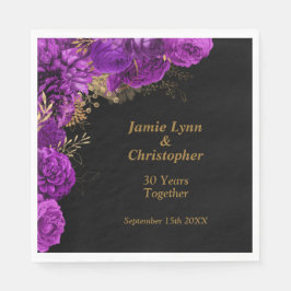 Guardanapo De Papel Casamento Floral Purple Anniversário Napkins