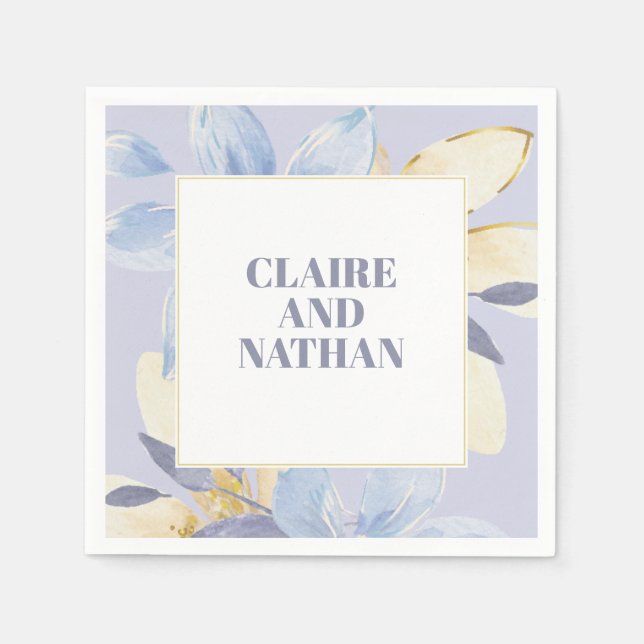 Guardanapo De Papel Casamento Floral Purple Elegante Napkins (Frente)