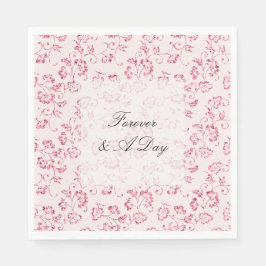 Guardanapo De Papel Casamento Floral Romântico Cor-de-rosa-claro