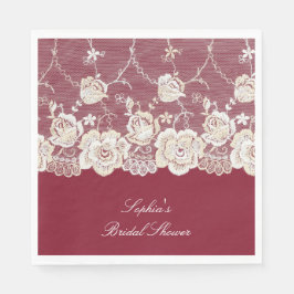 Guardanapo De Papel Casamento Floral Romântico de Azar Branco