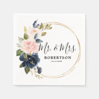 Casamento Floral Rosa Bege Azul Marinho