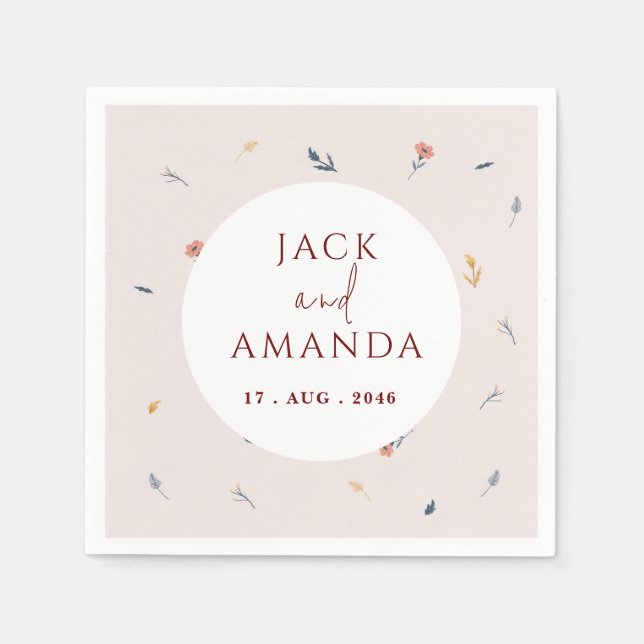 Guardanapo De Papel Casamento Floral Rosa Cheerful Napkins (Frente)