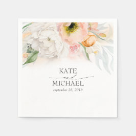 Guardanapo De Papel Casamento Floral Rosa e Pêssego