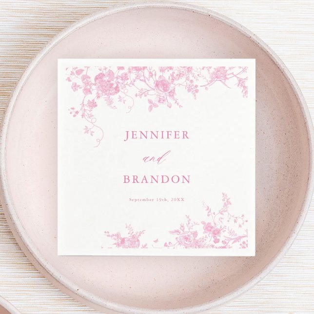 Guardanapo De Papel Casamento Floral Rosa-Rosa Vitoriano Napkins (Criador carregado)