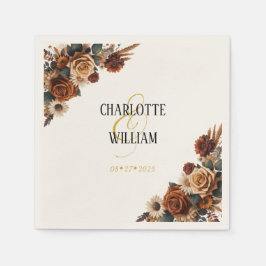 Guardanapo De Papel Casamento Floral Rustic Chic