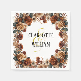 Guardanapo De Papel Casamento Floral Rustic Chic