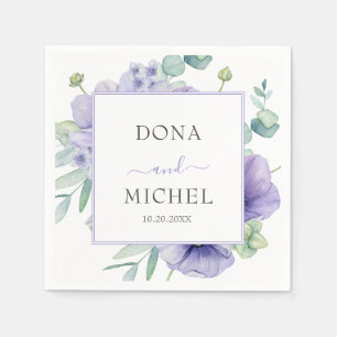 Guardanapo De Papel Casamento Floral Rustic Violet Summer