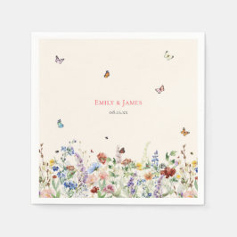 Guardanapo De Papel Casamento Floral Rustic Wildflower