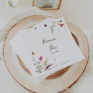 Guardanapo De Papel Casamento Floral Selvagem Selvagem Clássico Colori