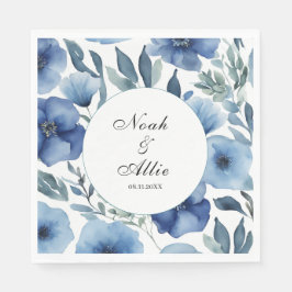 Guardanapo De Papel Casamento Floral Serene Blue