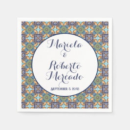 Guardanapo De Papel Casamento Floral Talavera mexicano legante