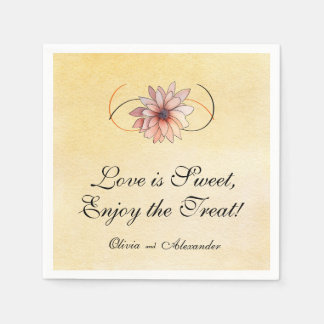 Guardanapo De Papel Casamento Floral Terracota Amarelo Aquarela Outono