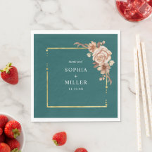 Casamento Floral Terracota Aquarela Azul Outono