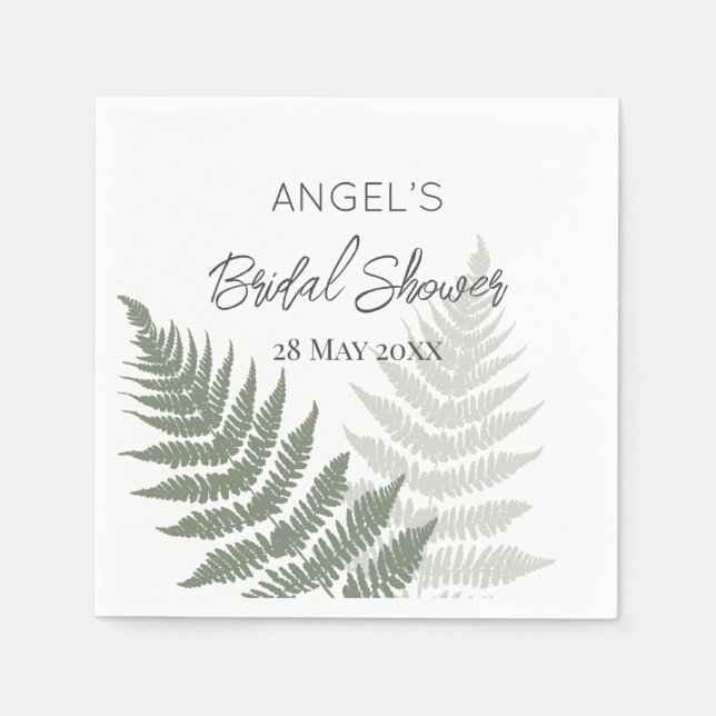 Guardanapo De Papel Casamento Forest Green Ferns (Frente)