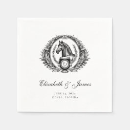 Guardanapo De Papel Casamento Formal de Monograma de Cavalos Equestres