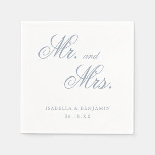 Guardanapo De Papel Casamento Formal Elegante Azul Poeirento Tradicion
