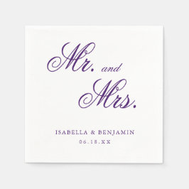 Guardanapo De Papel Casamento Formal Elegante Roxo Tradicional