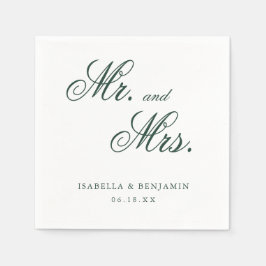 Guardanapo De Papel Casamento Formal Elegante Verde Floresta Tradicion