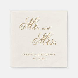 Guardanapo De Papel Casamento Formal Tradicional de Marfim Elegante