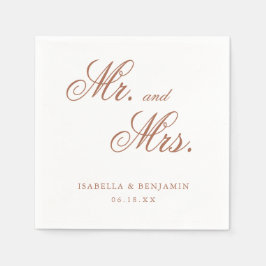 Guardanapo De Papel Casamento Formal Tradicional em Terracota Elegante