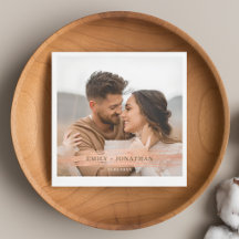 Casamento Foto Personalizada Elegante Rústico Dour