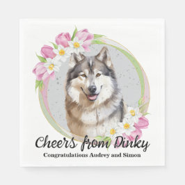 Guardanapo De Papel Casamento Fotográfico de Cachorro Malamute no Alas