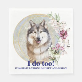Guardanapo De Papel Casamento Fotográfico de Cachorro Malamute no Alas