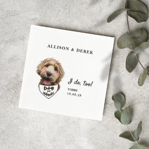 Guardanapo De Papel Casamento Fotográfico de Cão Modelo de Honra