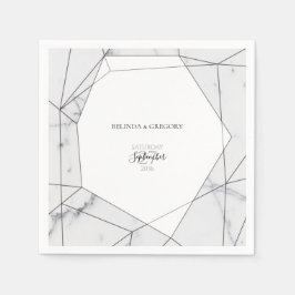 Guardanapo De Papel Casamento Geométrico de Mármore Elegante