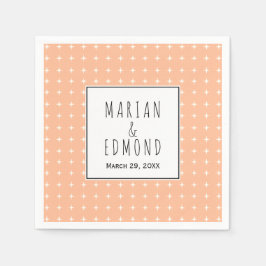 Guardanapo De Papel Casamento geométrico de pêssego